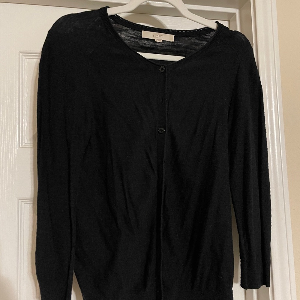 LOFT Black Cardigan Sweater